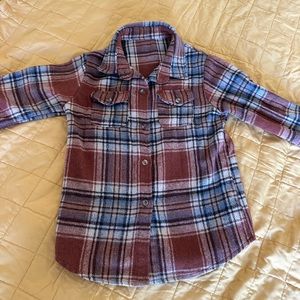 Boys Plaid Fleece Overshirt